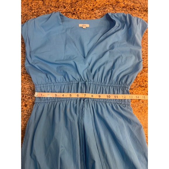 Rails Lucia Dress Pacific Blue V Neck Cap Sleeve Tiered Midi Drawstring Waist XS - Picture 6 of 9